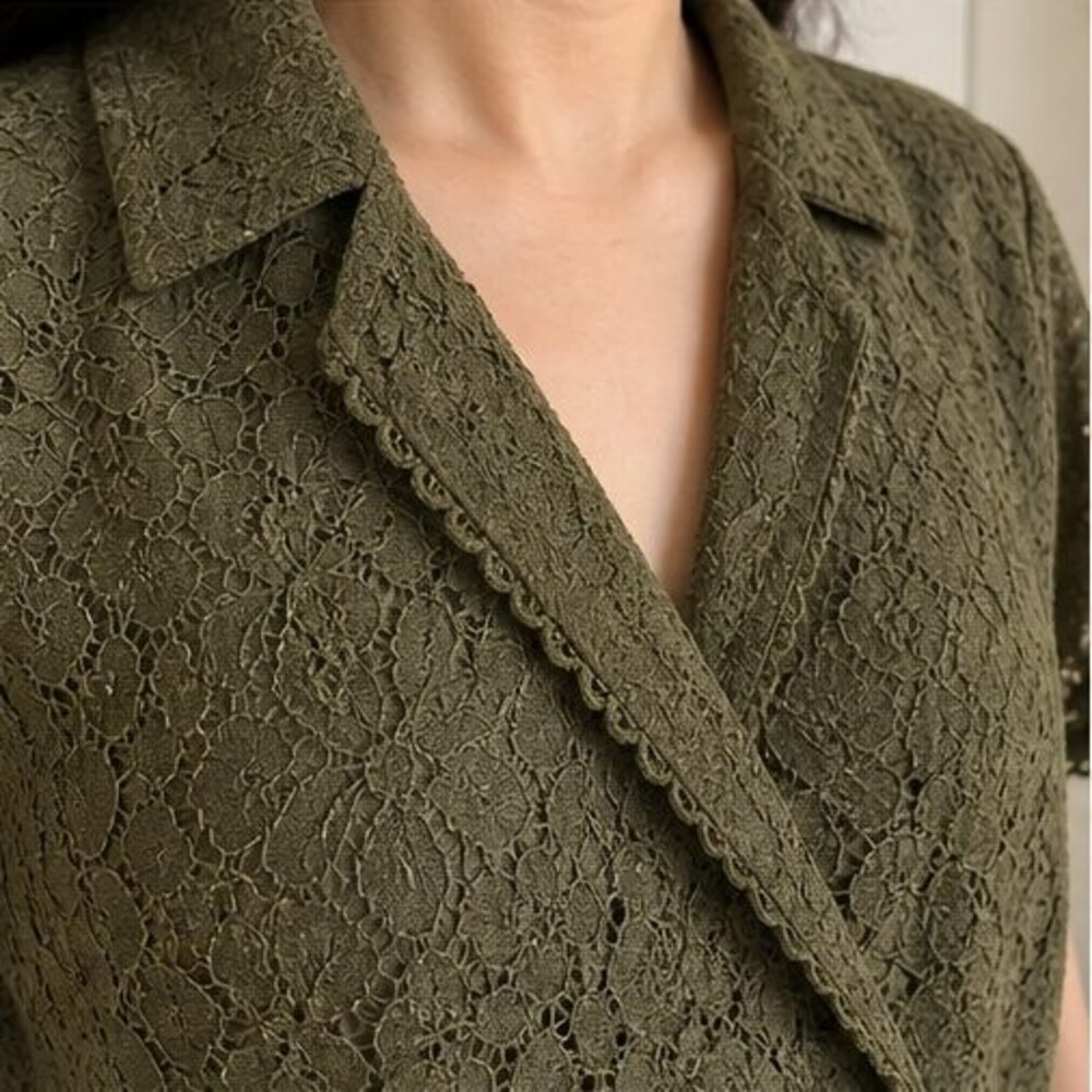Olive Ruffle Blouse - Picture 4 of 6